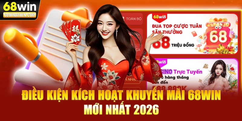 Điều kiện kích hoạt khuyến mãi 68WIN mới nhất 2026